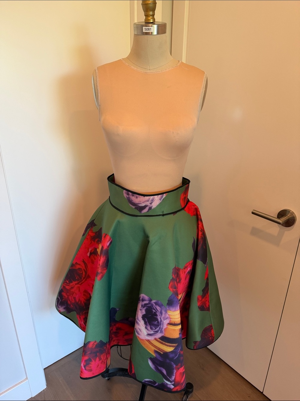 Beulah Green Floral A-Line Skirt